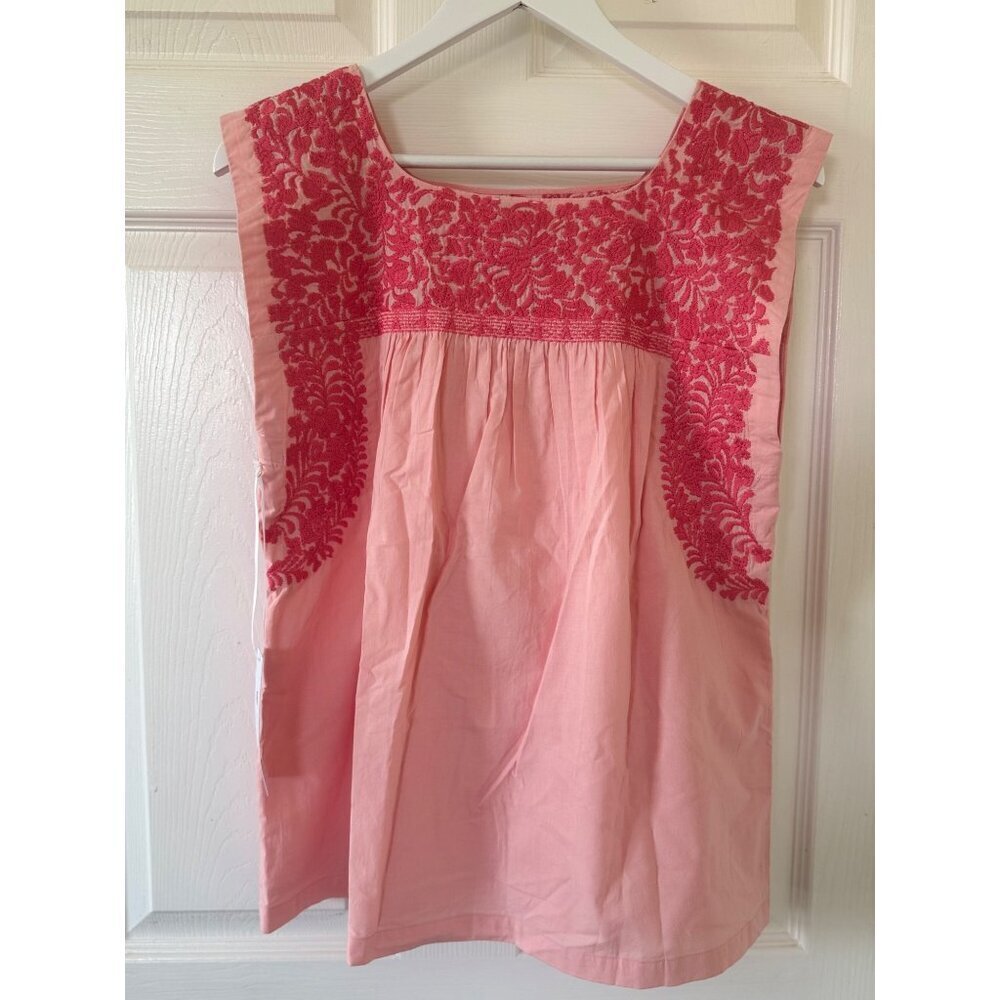 J. Marie Women's Pink Embroidered Lightweight Blouse Sleeveless Size S - Picture 11 of 14